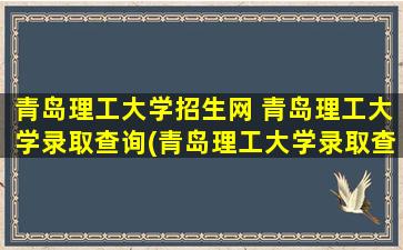 青岛理工大学招生网 青岛理工大学录取查询(青岛理工大学录取查询入口2021)